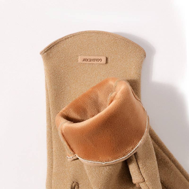 Windproof Women's Touch Screen Gloves: BLACK