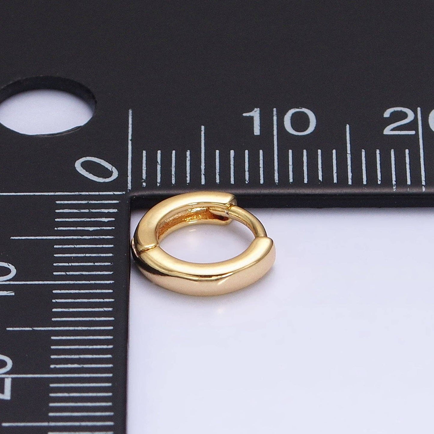 Gold Filled 10mm Huggies-Silver