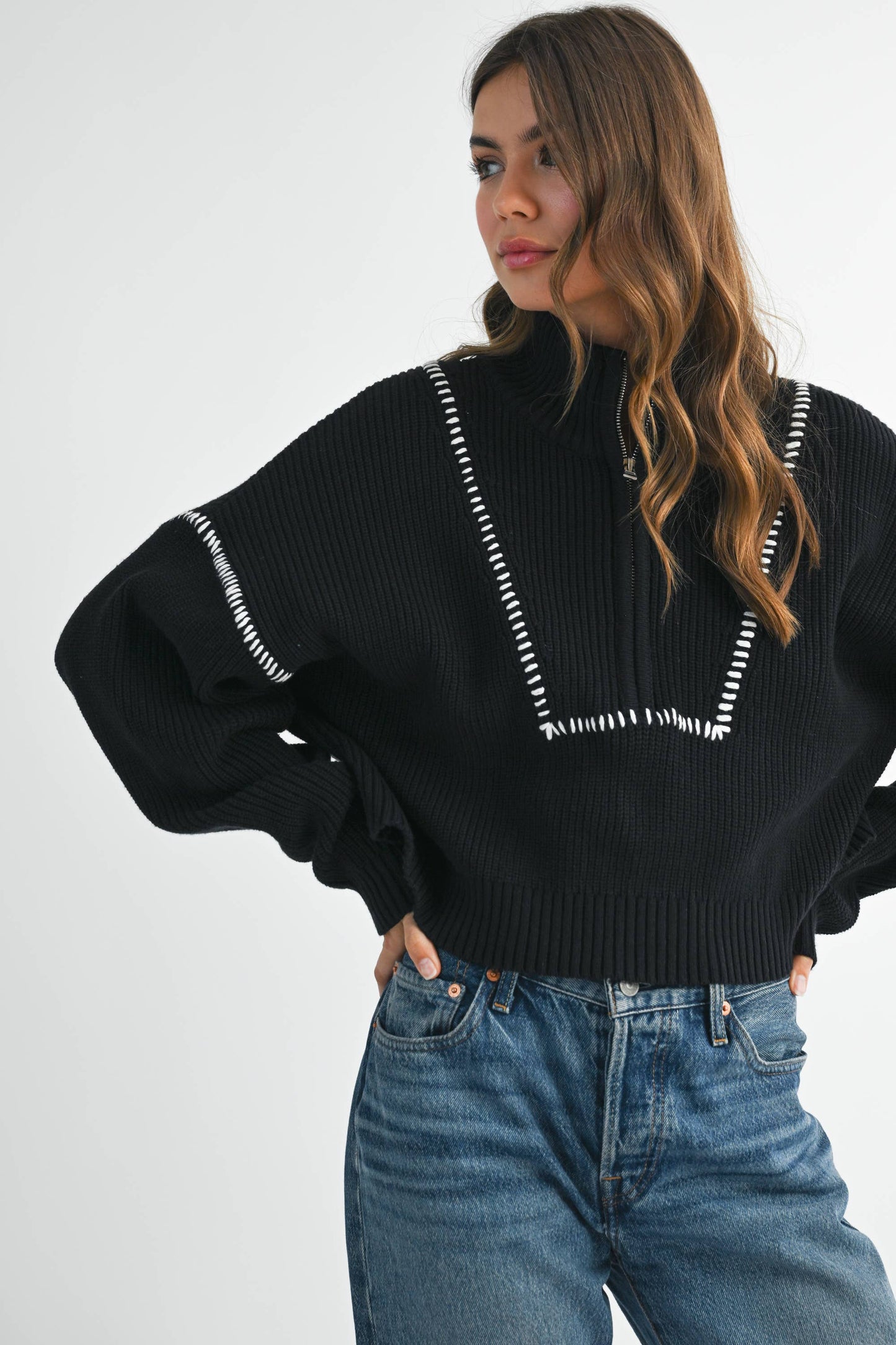 Stitch Quarter-Zip Sweater