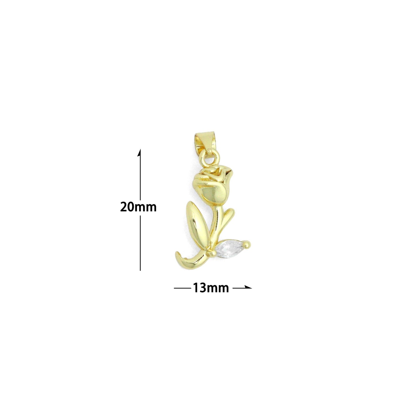 Gold Rose Charm