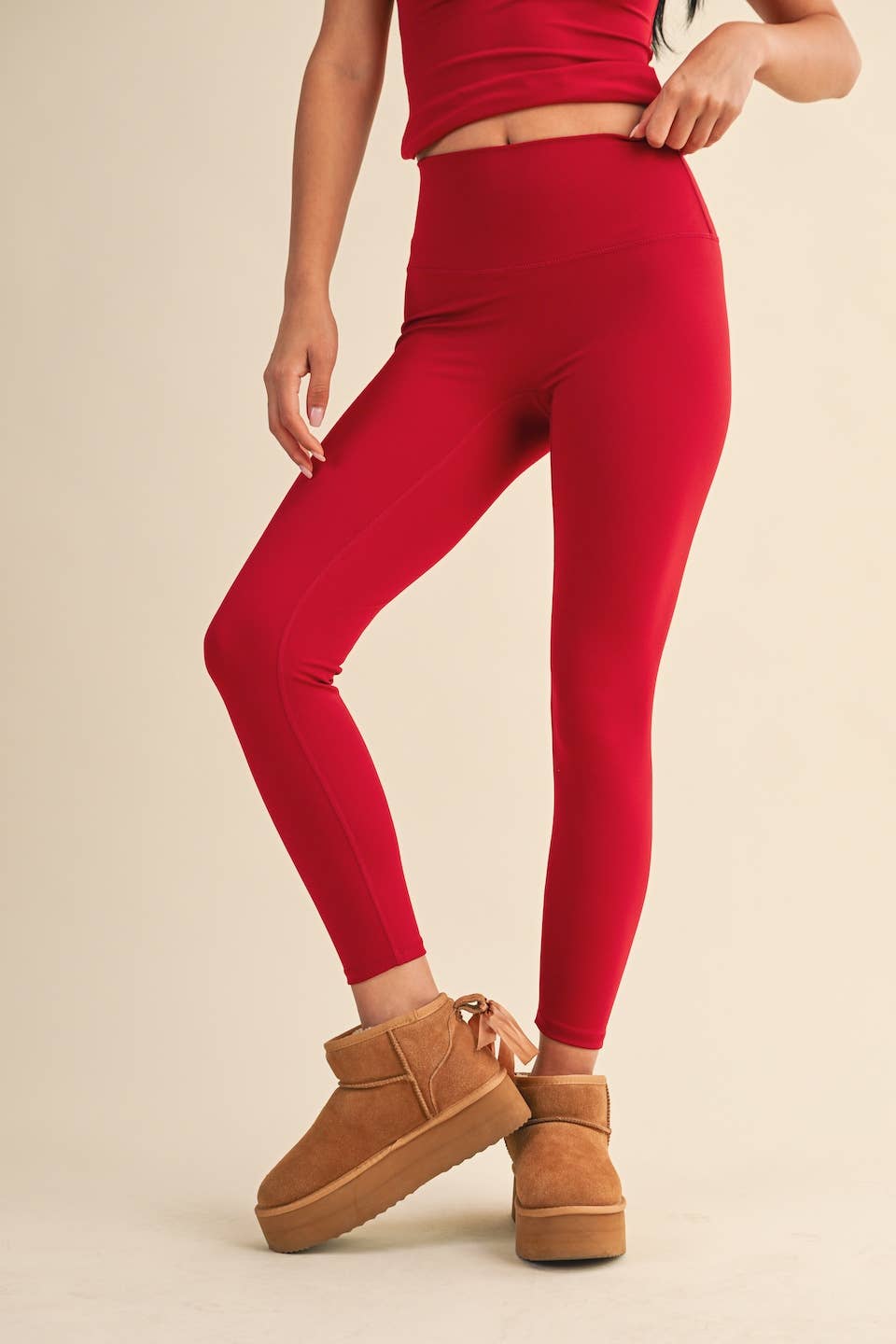 Classic High-Rise Leggings: Cherry