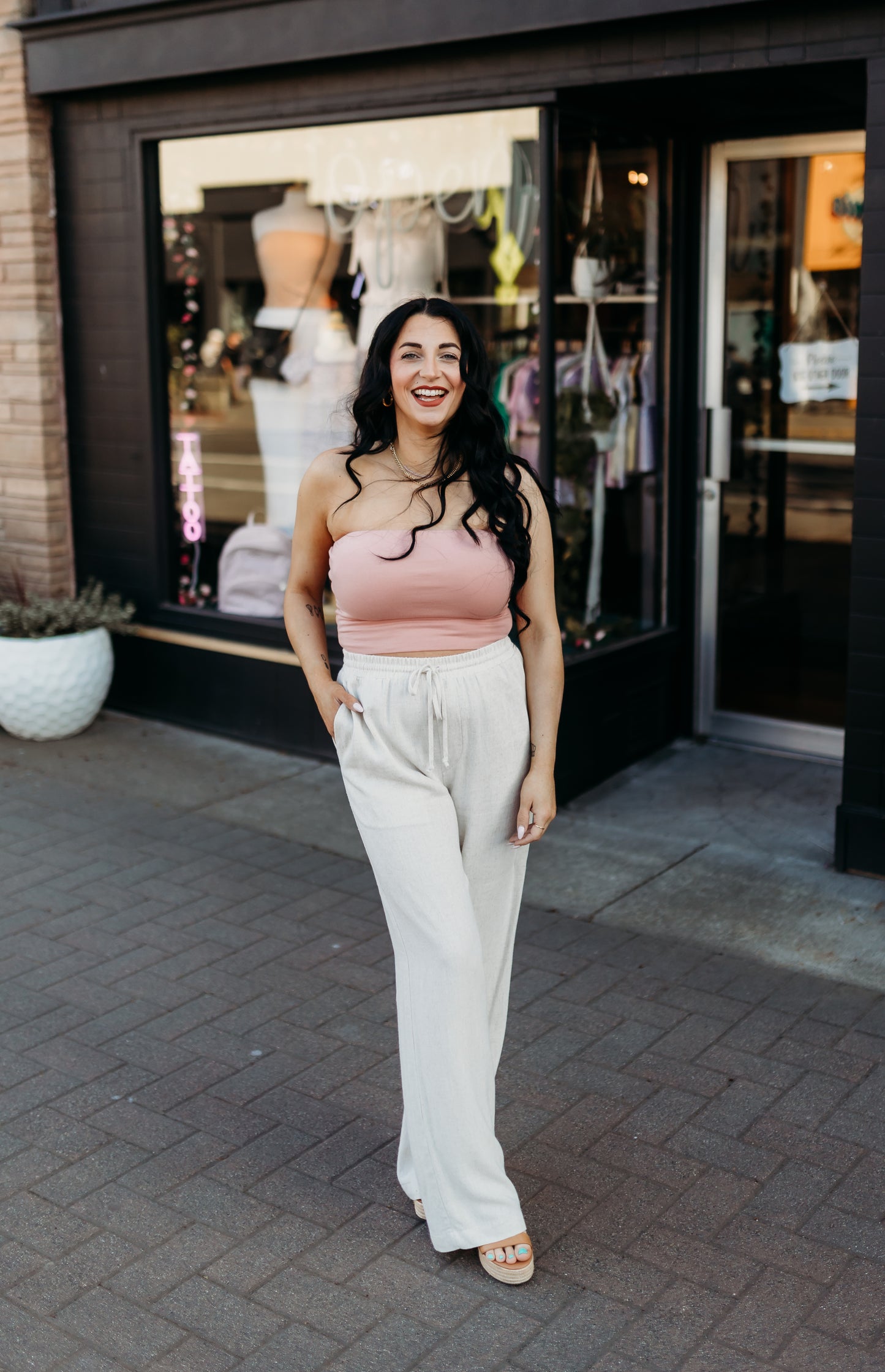 Linen Pants In Oatmeal