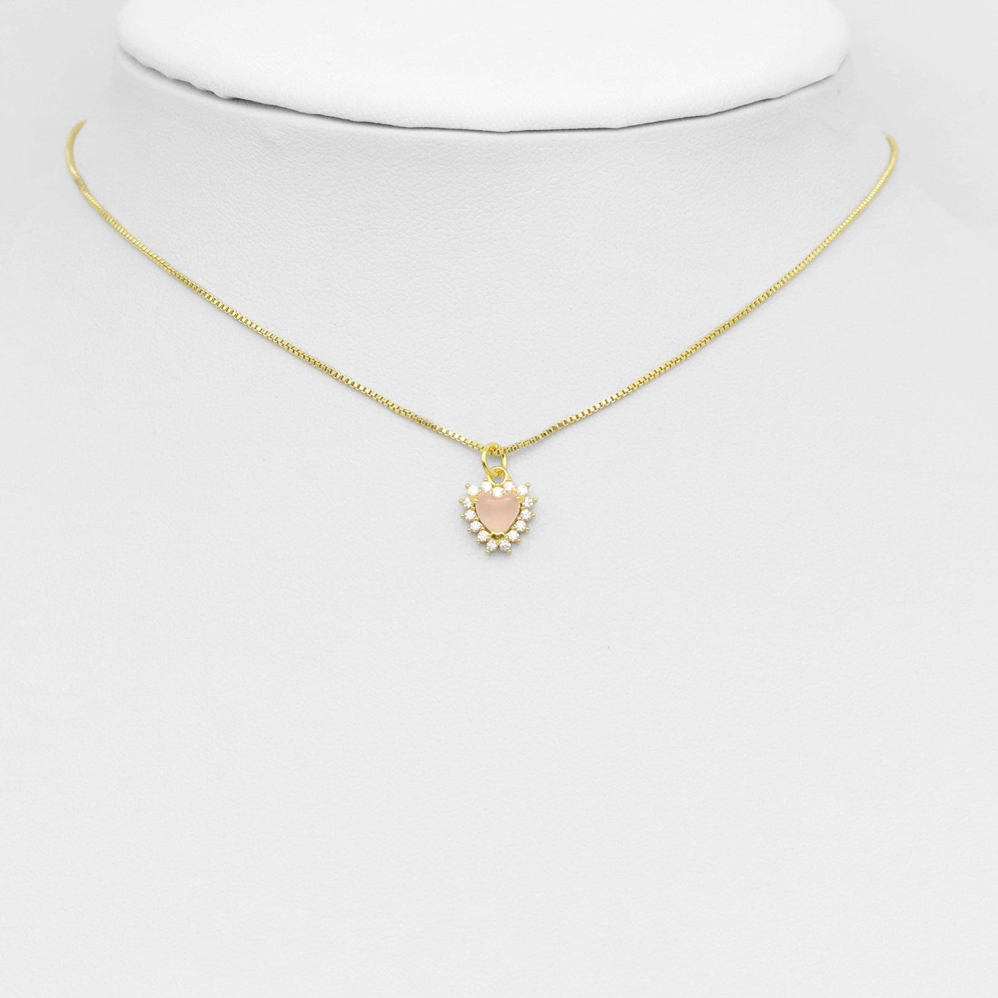 Hot Pink Crystal Heart Charm