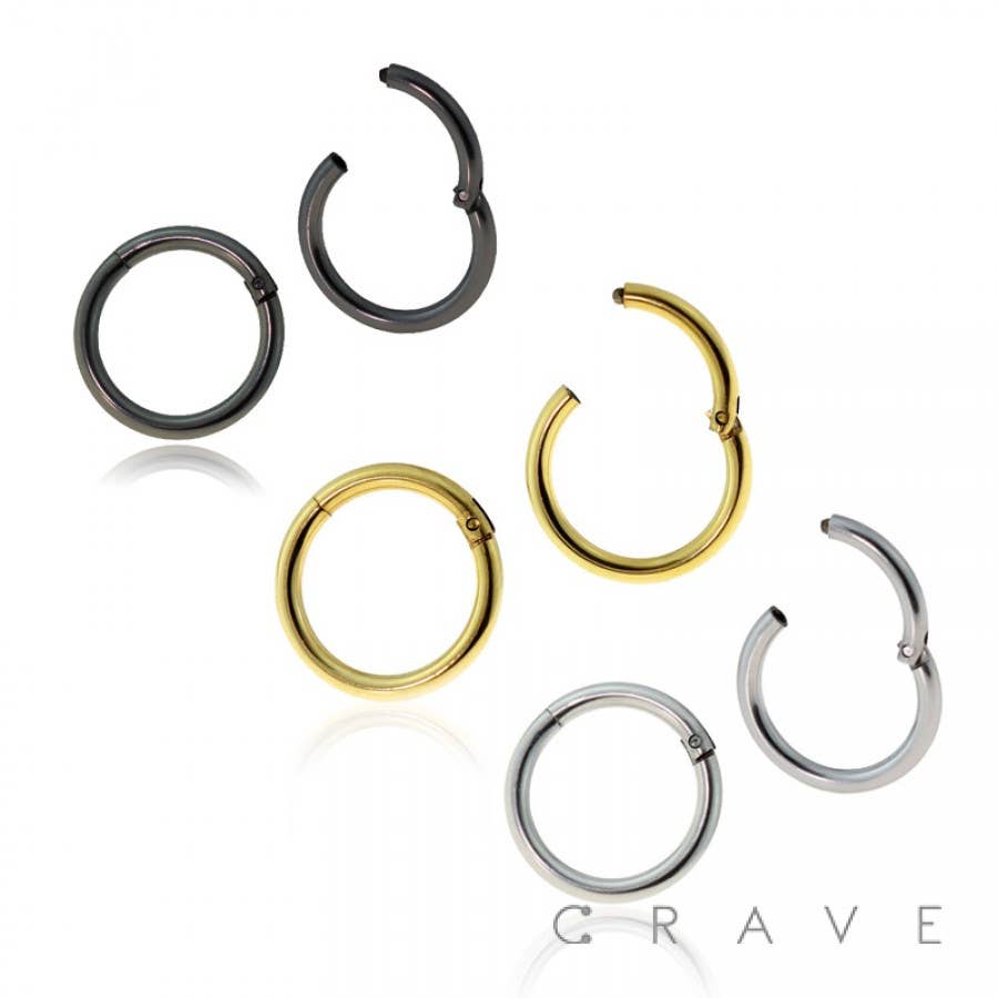 Clicker Hoop NOSE/SEPTUM RING- Gold-18GA
