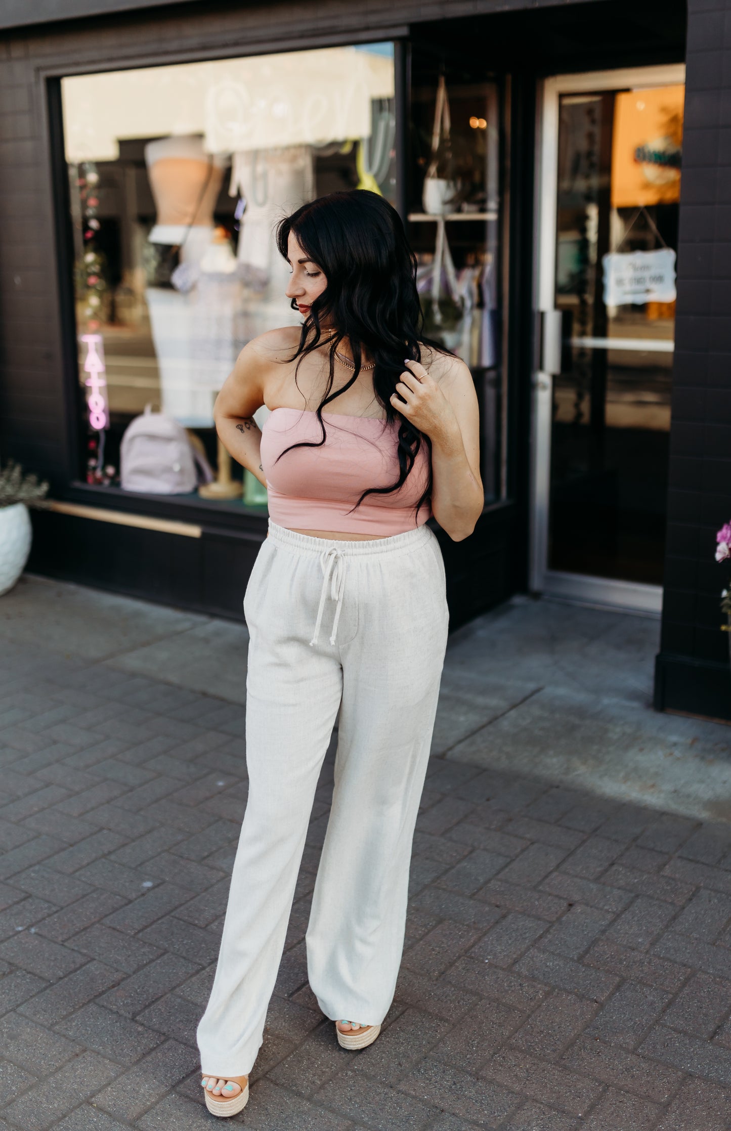 Linen Pants In Oatmeal