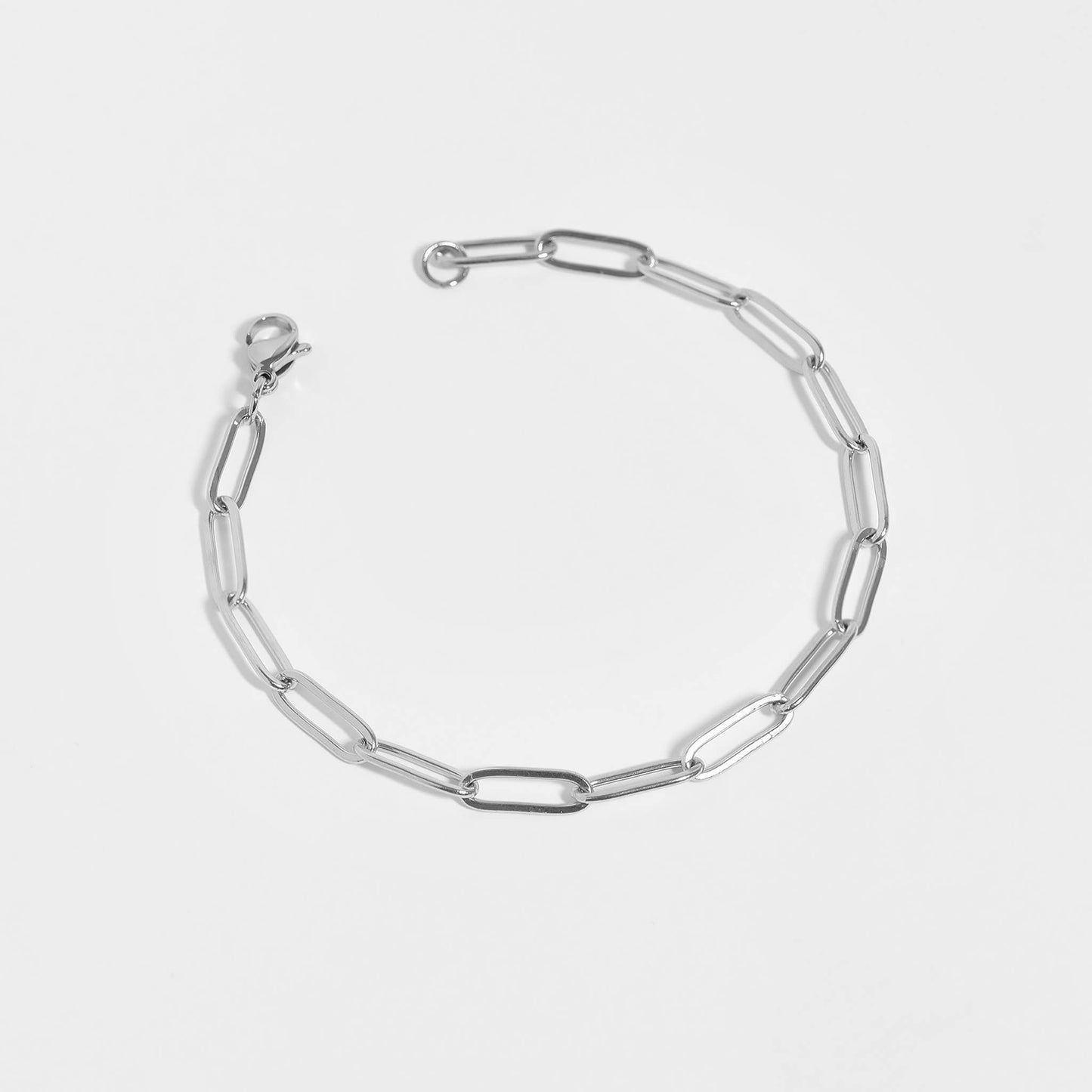 Paperclip Charm Anklet: Stainless