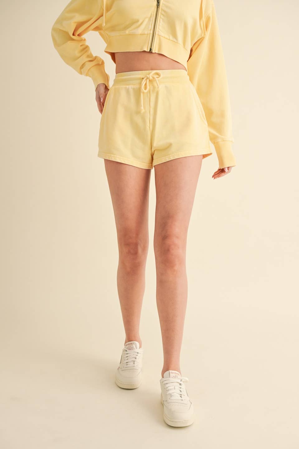 Mineral Wash Shorts: Baby Pink