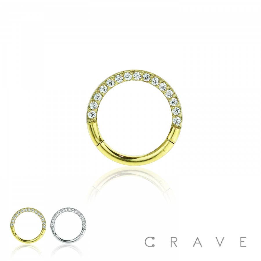 CROSS FRONT-HINGED SEGMENT RING: GOLD-16GA