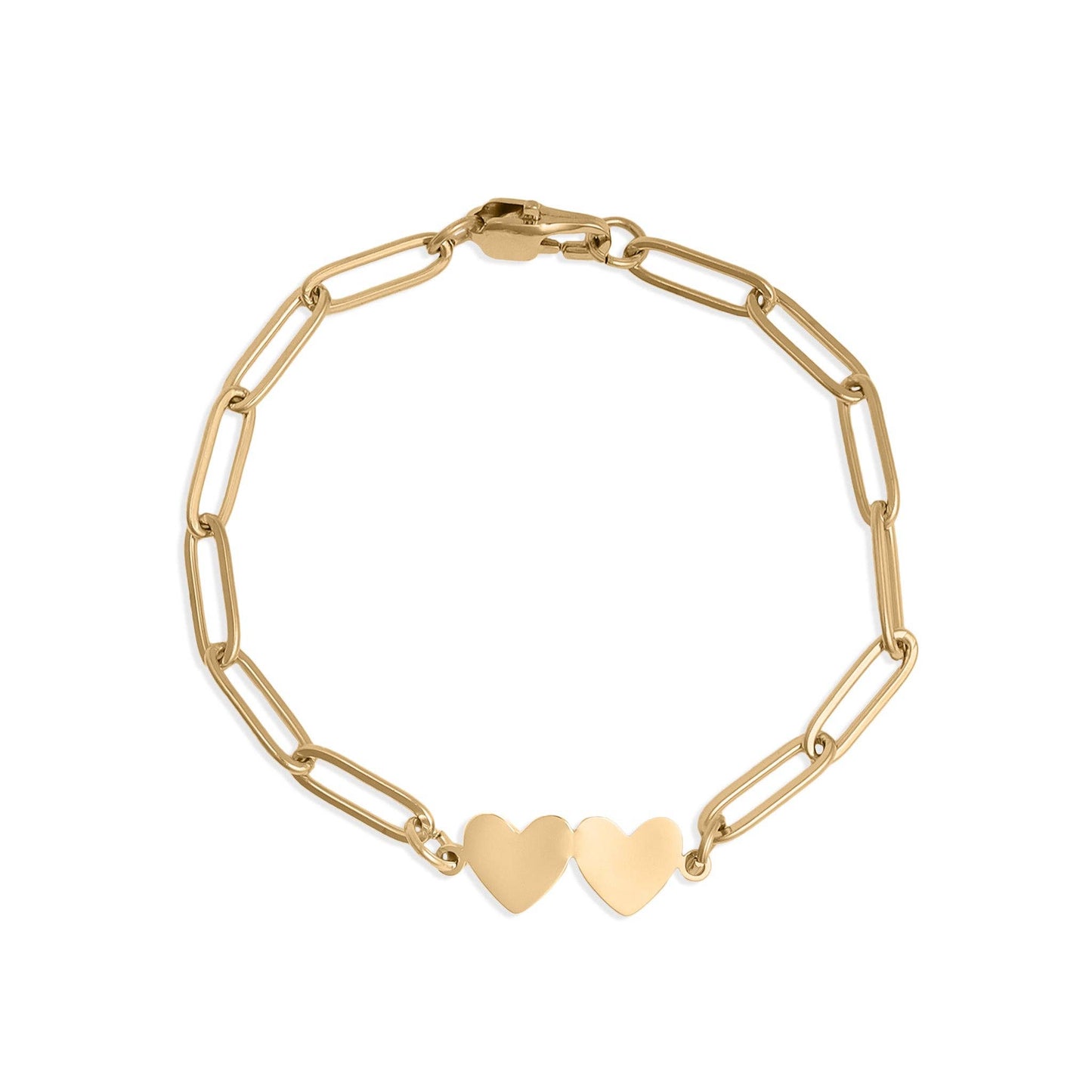 Heart Paperclip Charm Bracelet