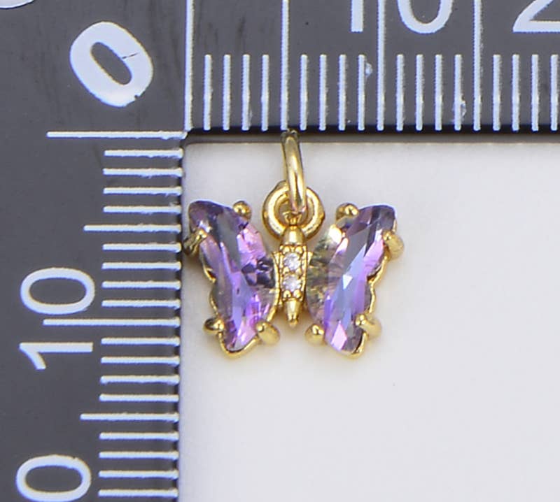 Blue Sapphire Butterfly Charm