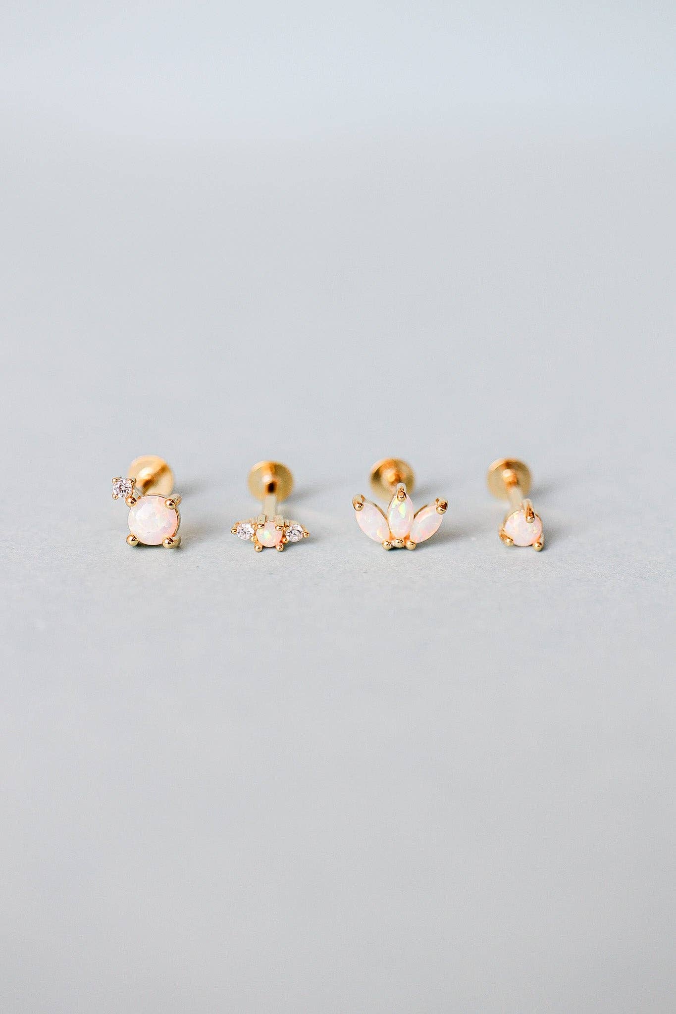 Callie Opal Flat Back Studs 18G