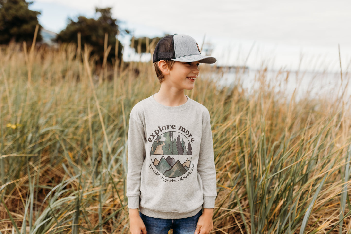 "Explore more" Grey Long Sleeve Toddler Shirt