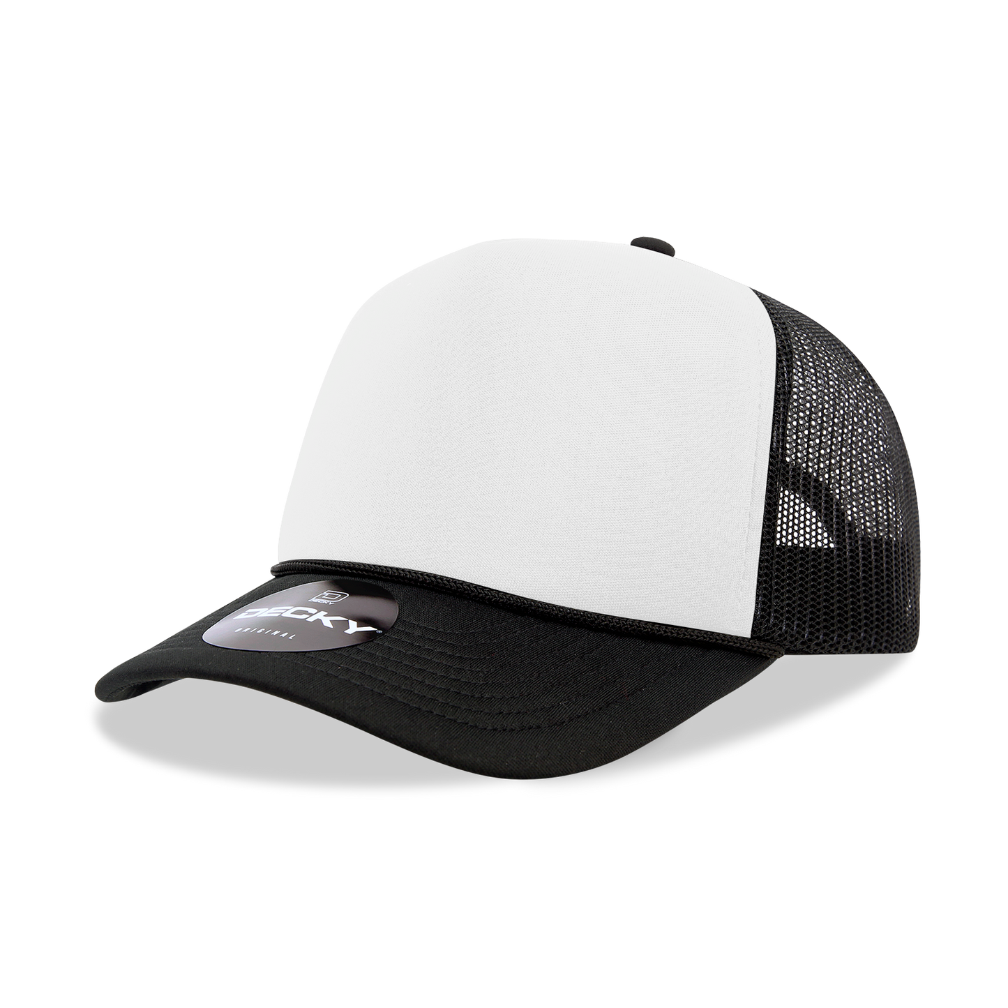 Adult Foam Trucker Hat -Blk/Wht/Blk