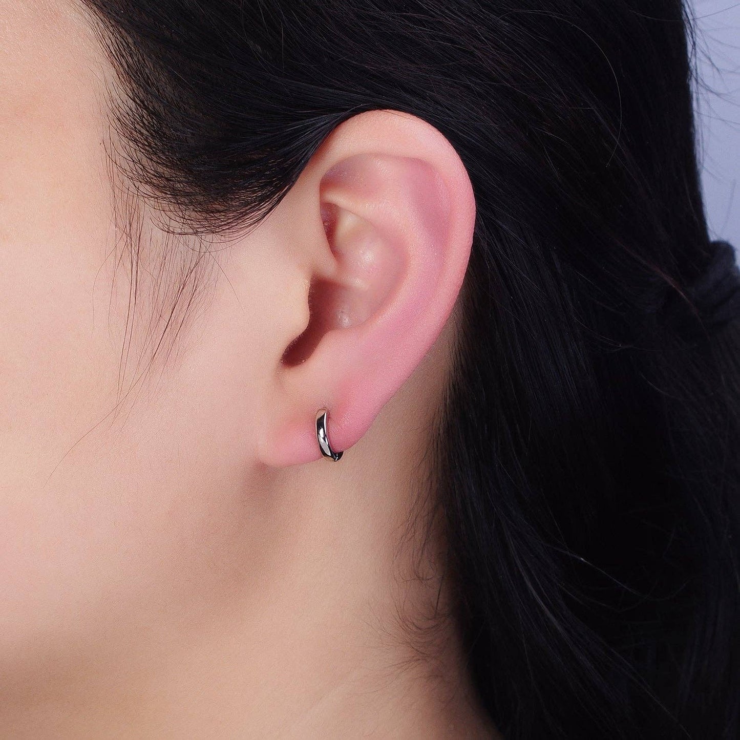 Gold Filled 10mm Huggies-Silver