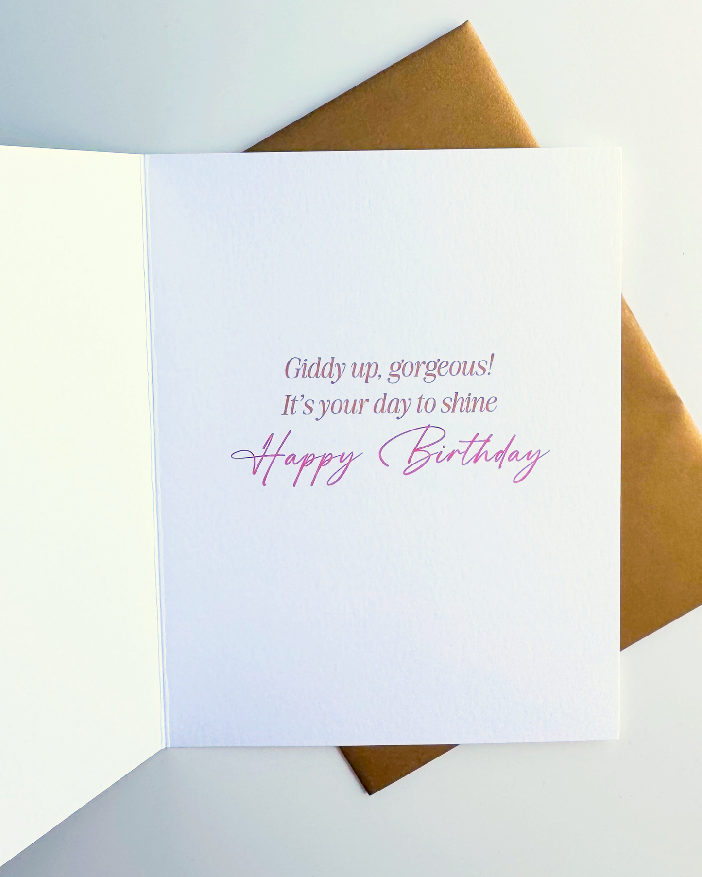 "Giddy Up, Gorgeous" Cowgirl Birthday Greeting Card