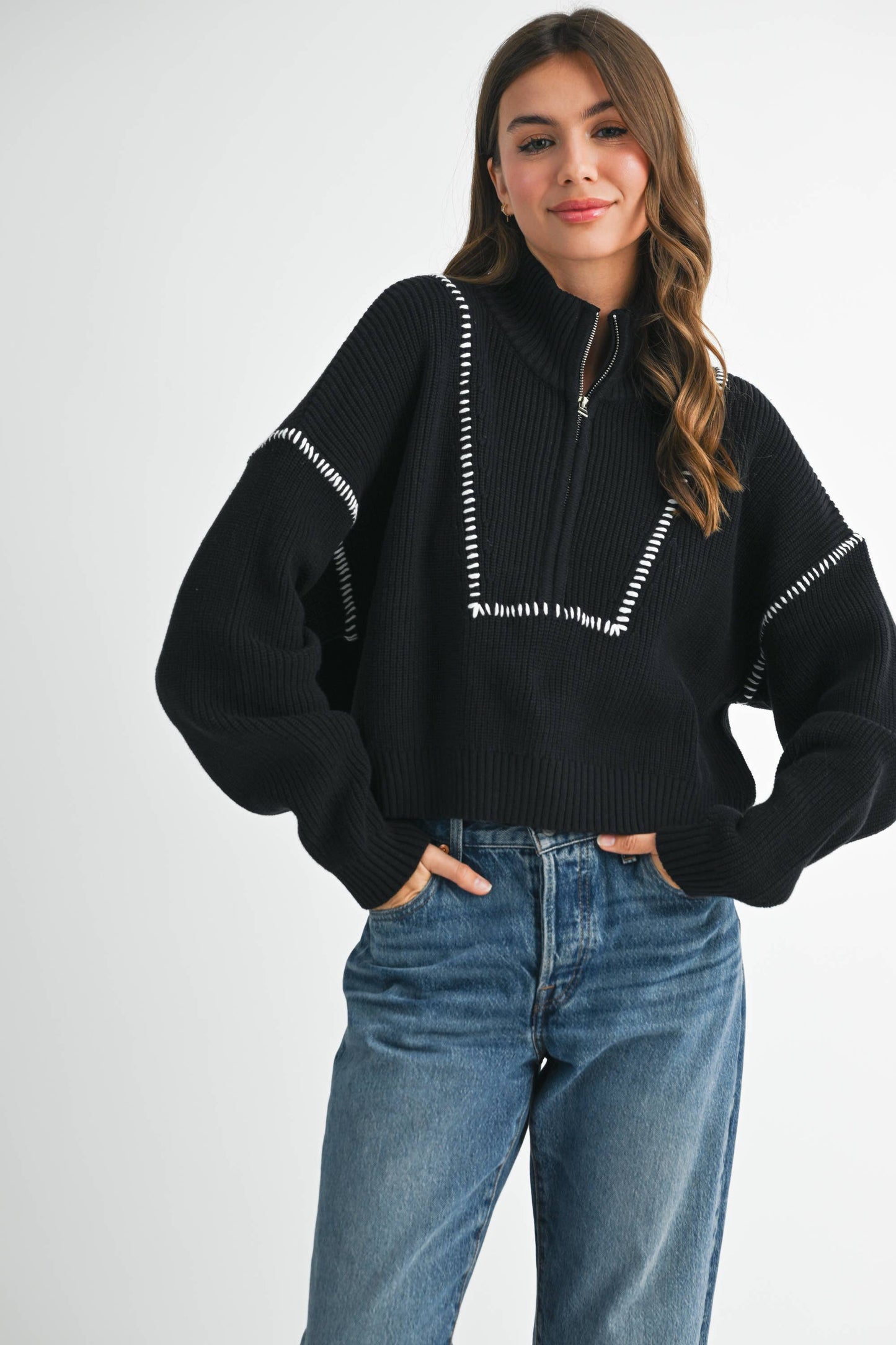 Stitch Quarter-Zip Sweater