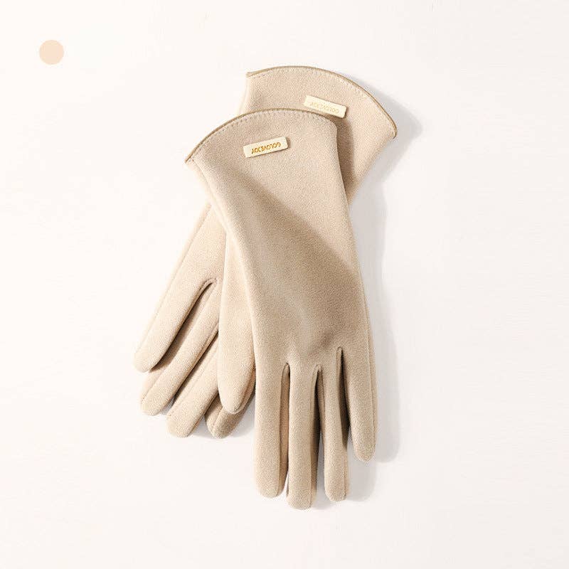 Windproof Women's Touch Screen Gloves: KHAKI