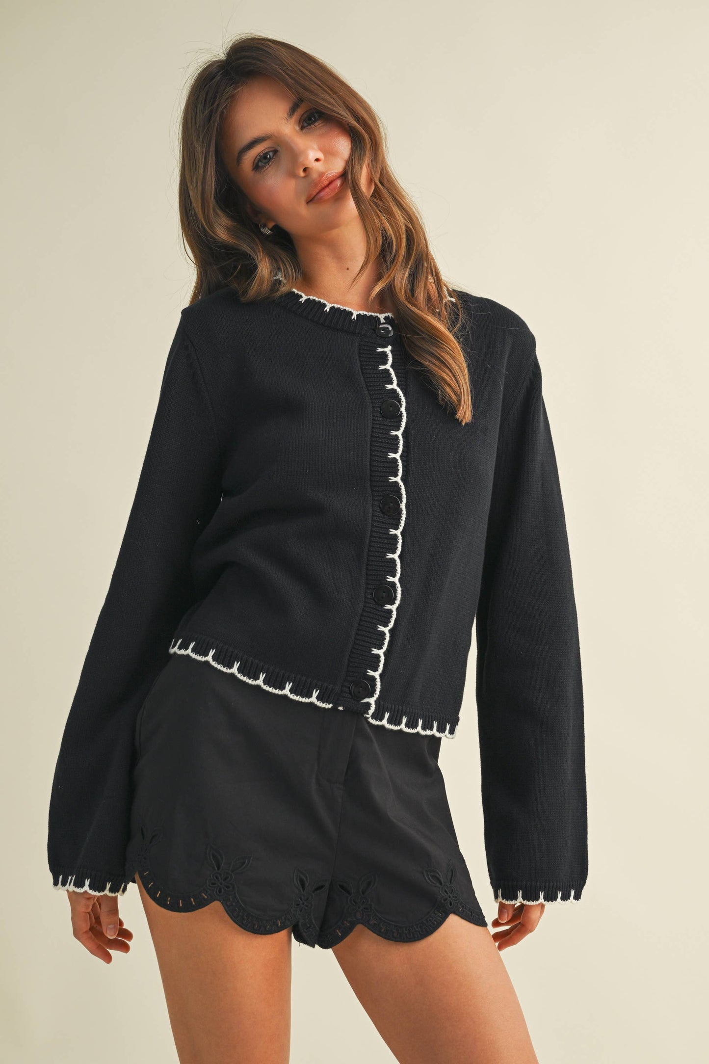 EDGE STITCH CARDIGAN