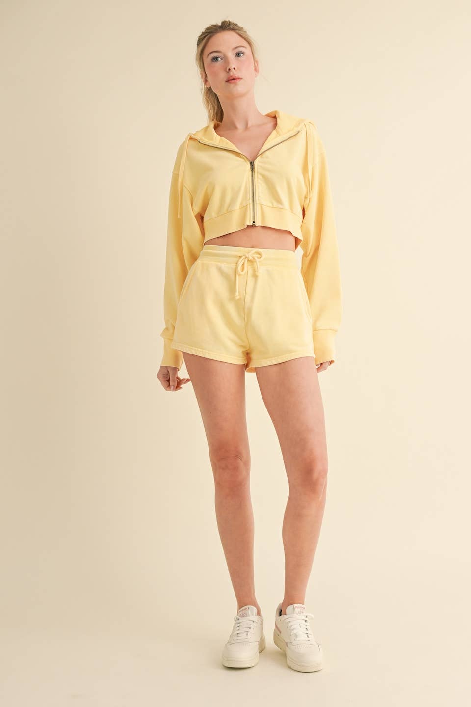 Mineral Wash Shorts: Baby Pink