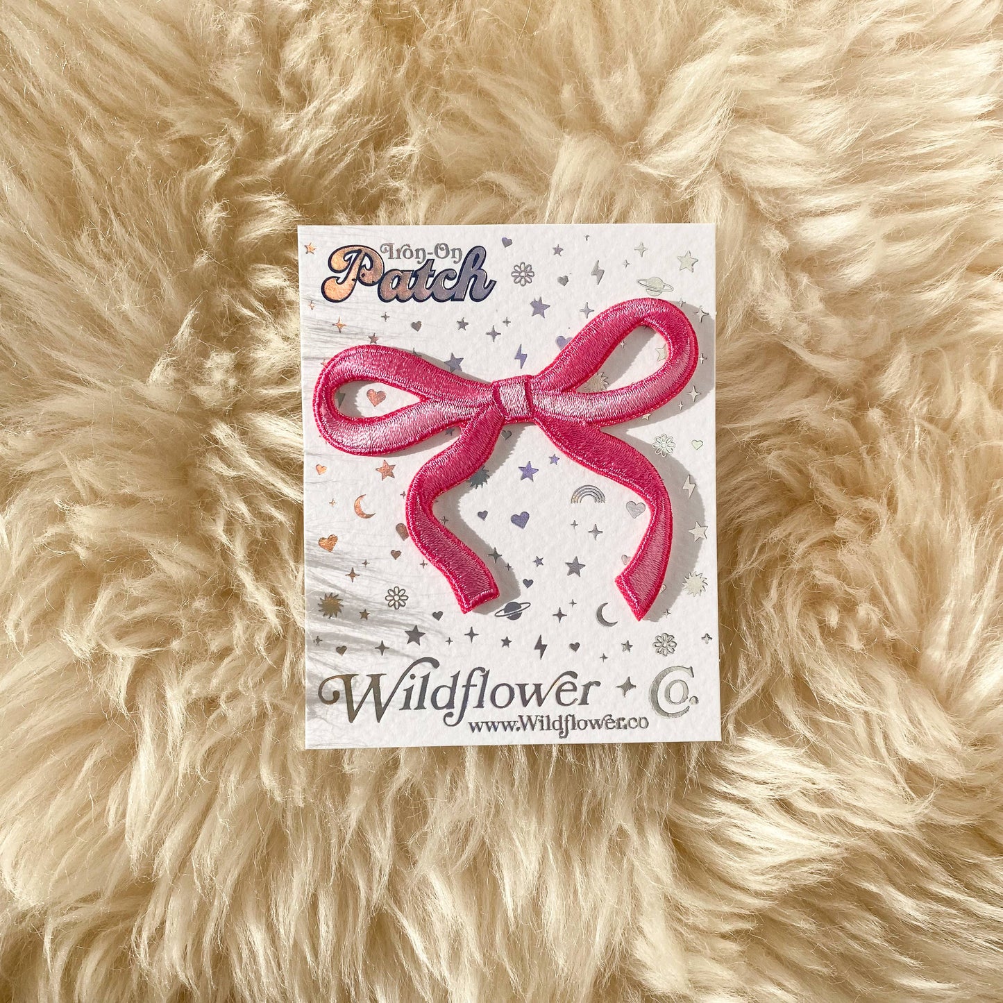 Small Bow Patch: Pastel Pink