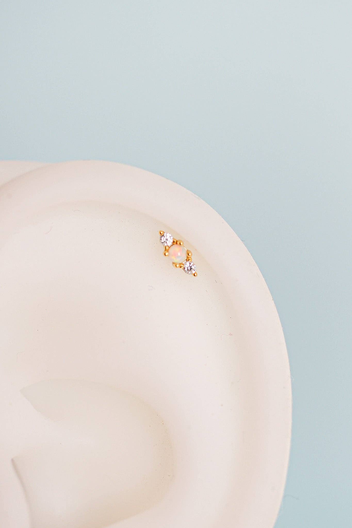 Callie Opal Flat Back Studs 18G