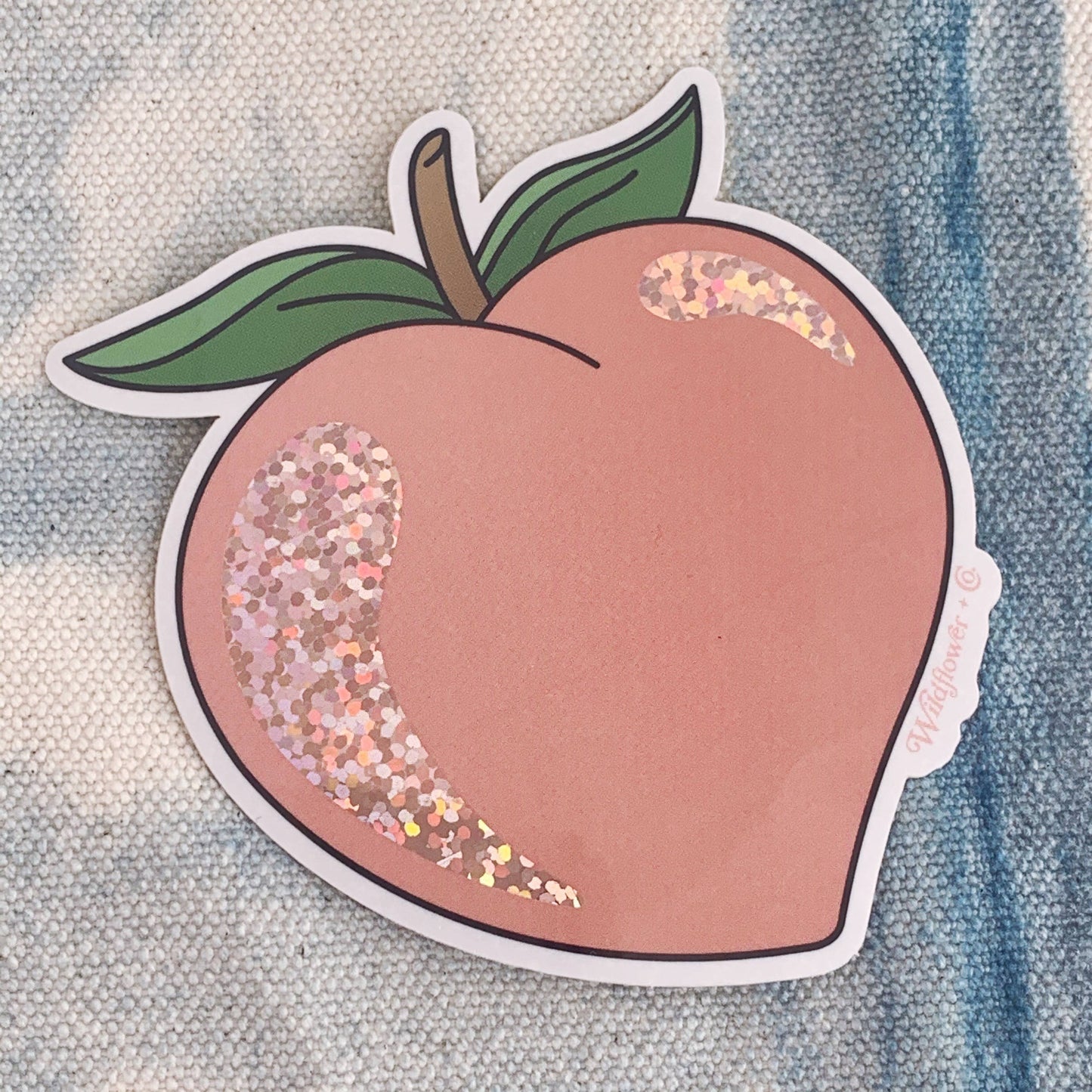 Peach Glitter Sticker