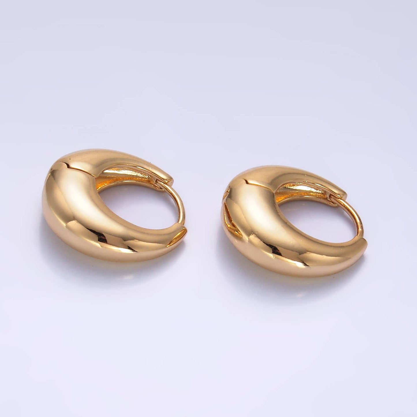 Gold Filled Chunky Huggie Earrings-Gold