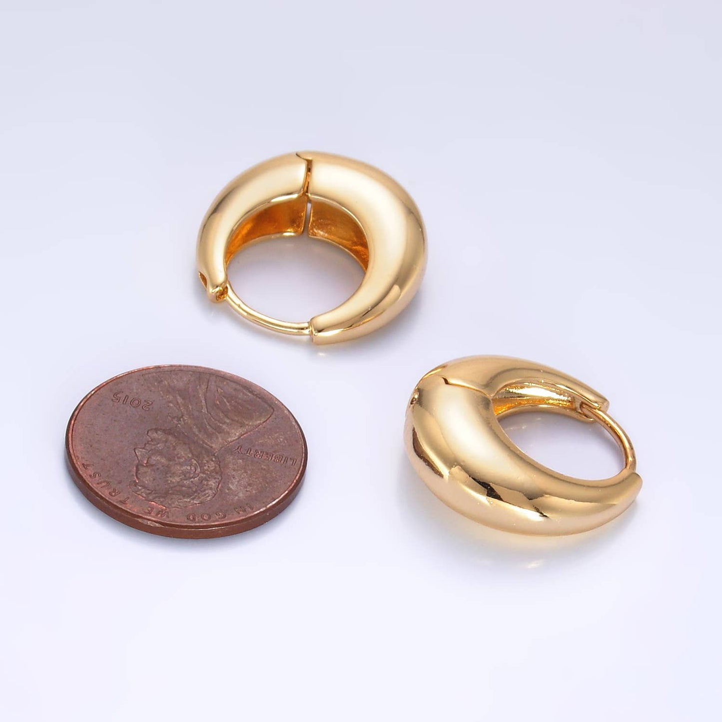 Gold Filled Chunky Huggie Earrings-Gold