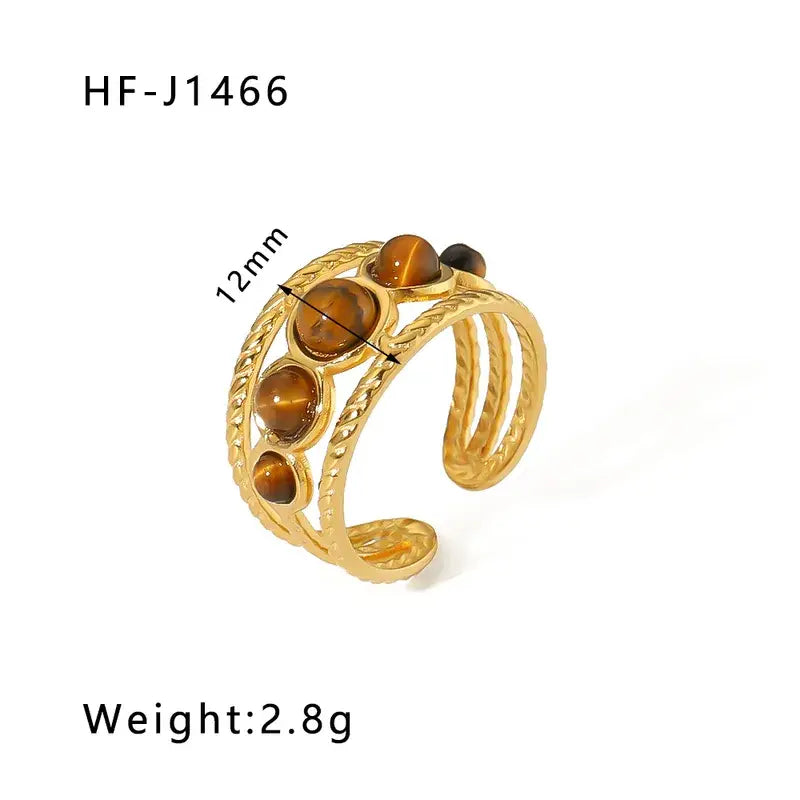 18K Plated Ring W/Multi Stones
