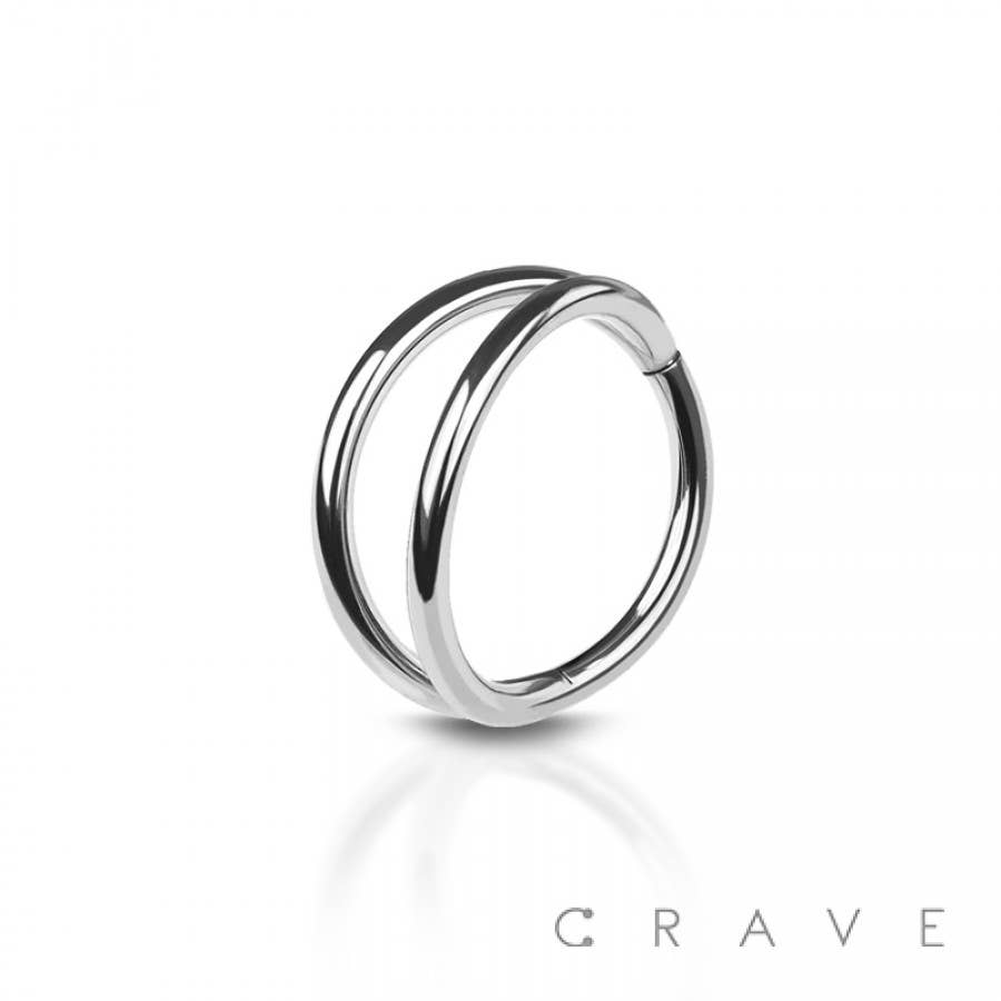 DOUBLE HINGED clicker HOOP- ROSE GOLD-20GA