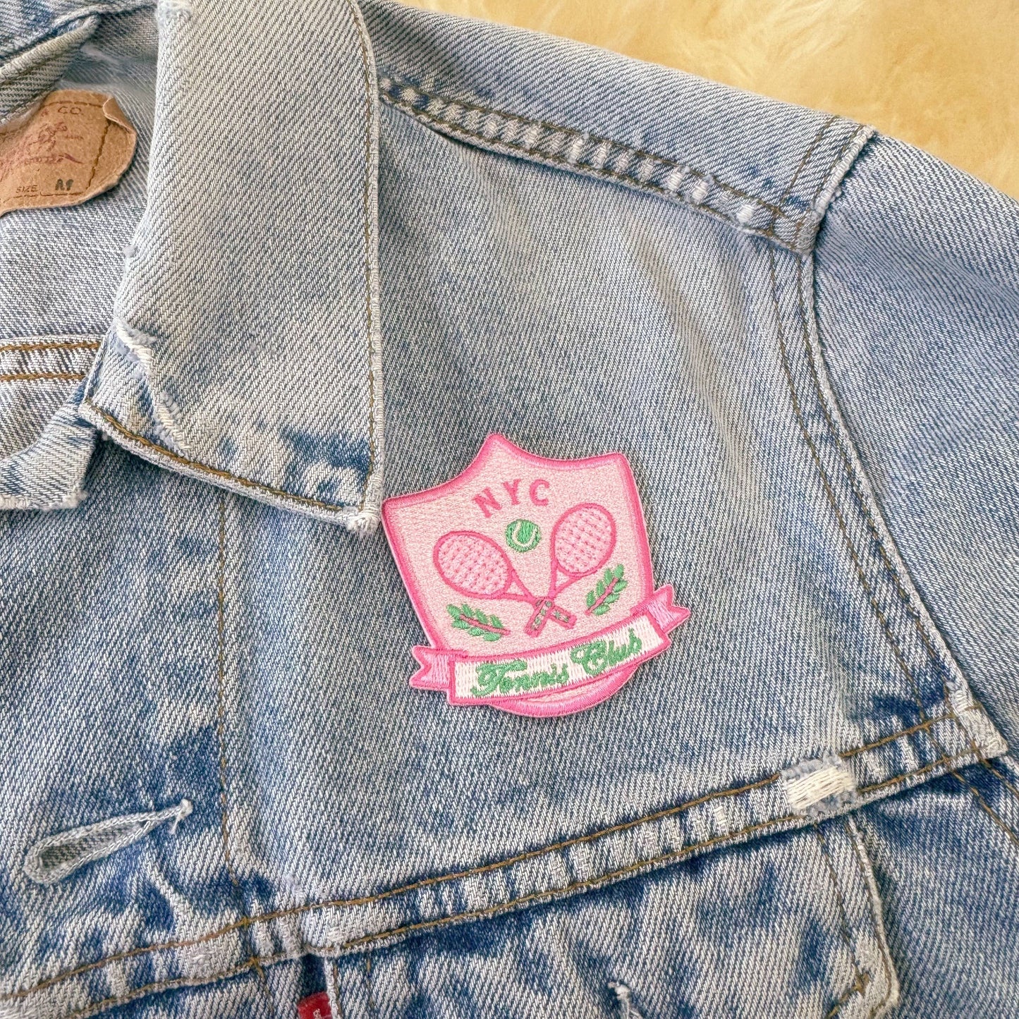 Tennis Badge Patch, Pink Multi