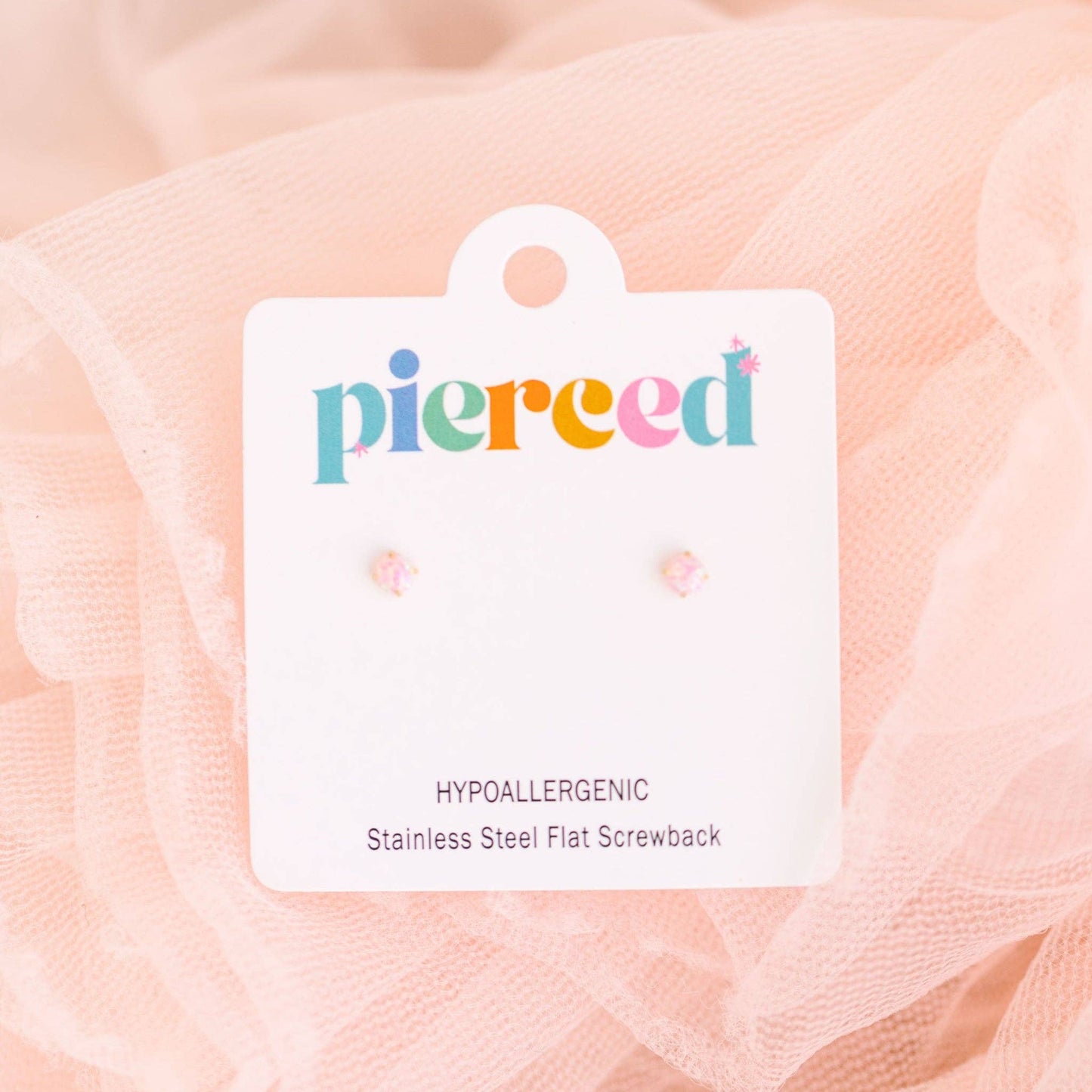 Pink Opal Flat Back Studs