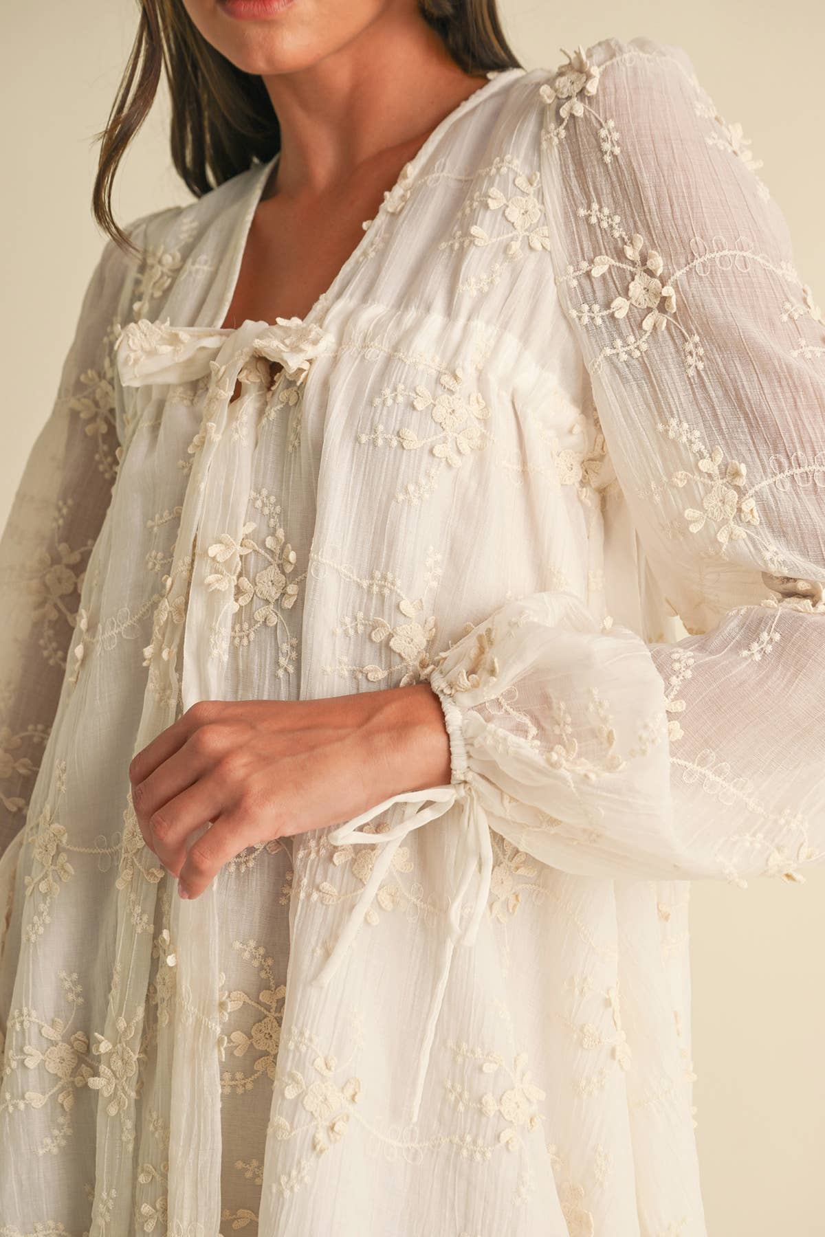 Ivory Flowy Mini Dress