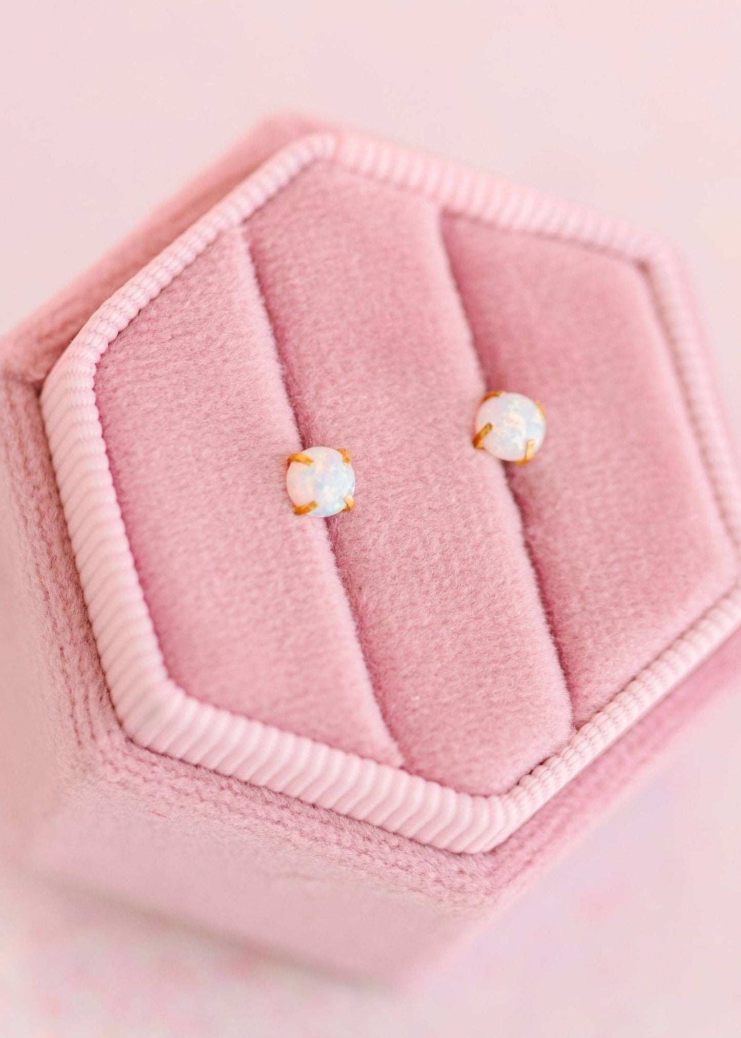 White Opal Flat Back Studs