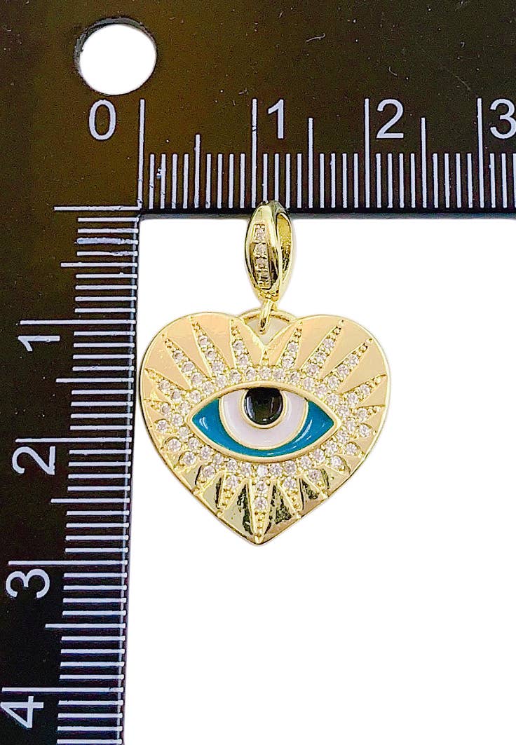Large Evil Eye Heart Charm