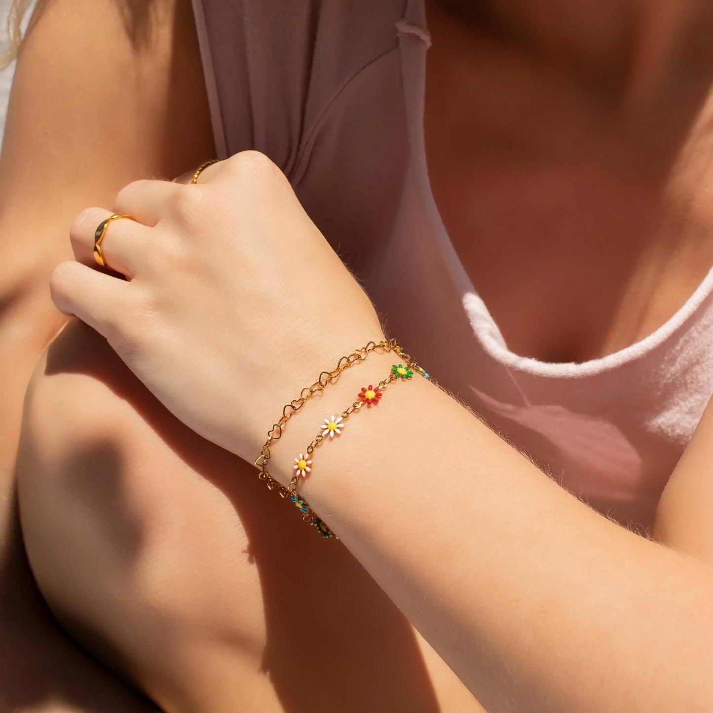 Heart Link Charm Bracelet