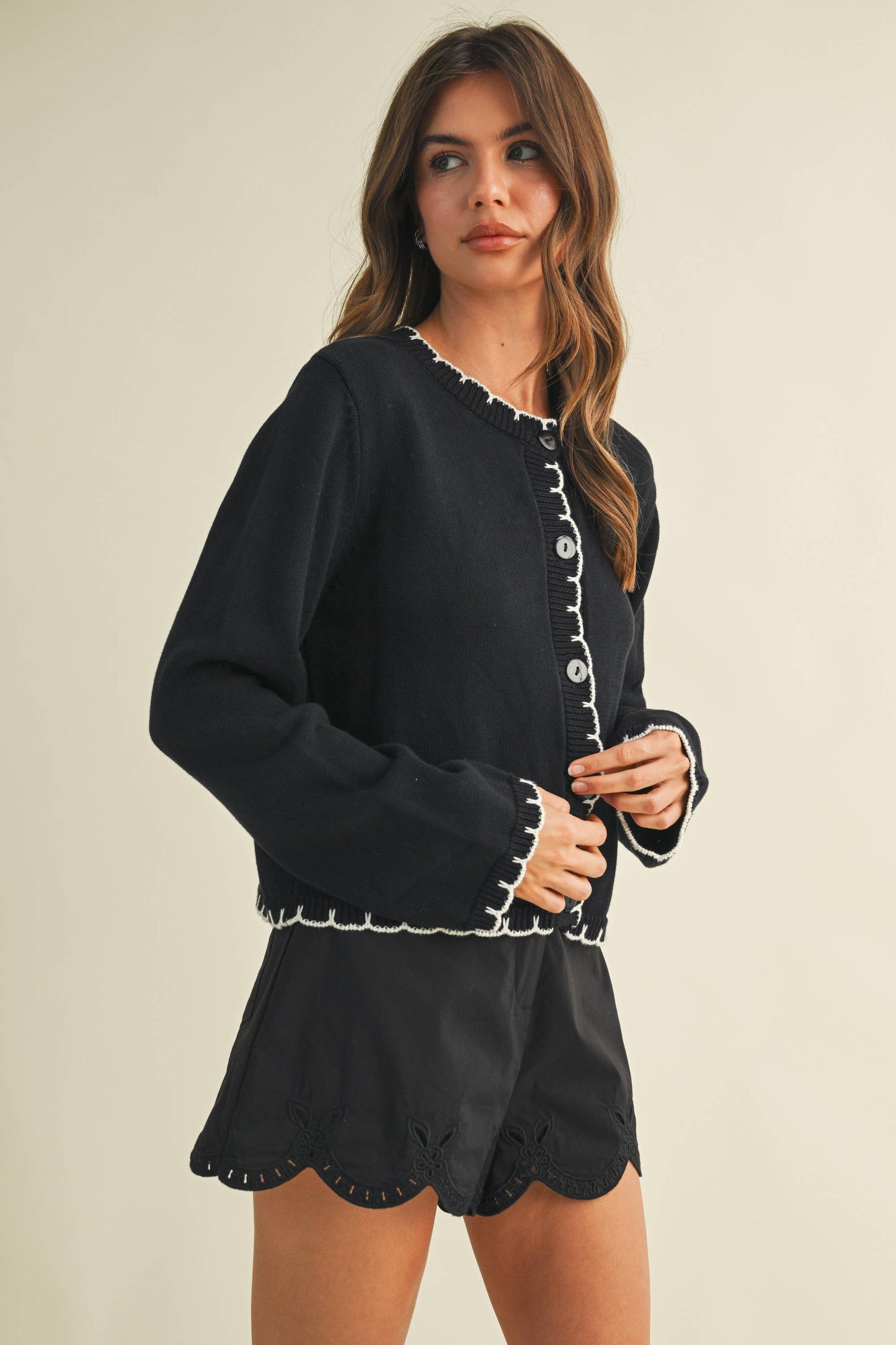 EDGE STITCH CARDIGAN