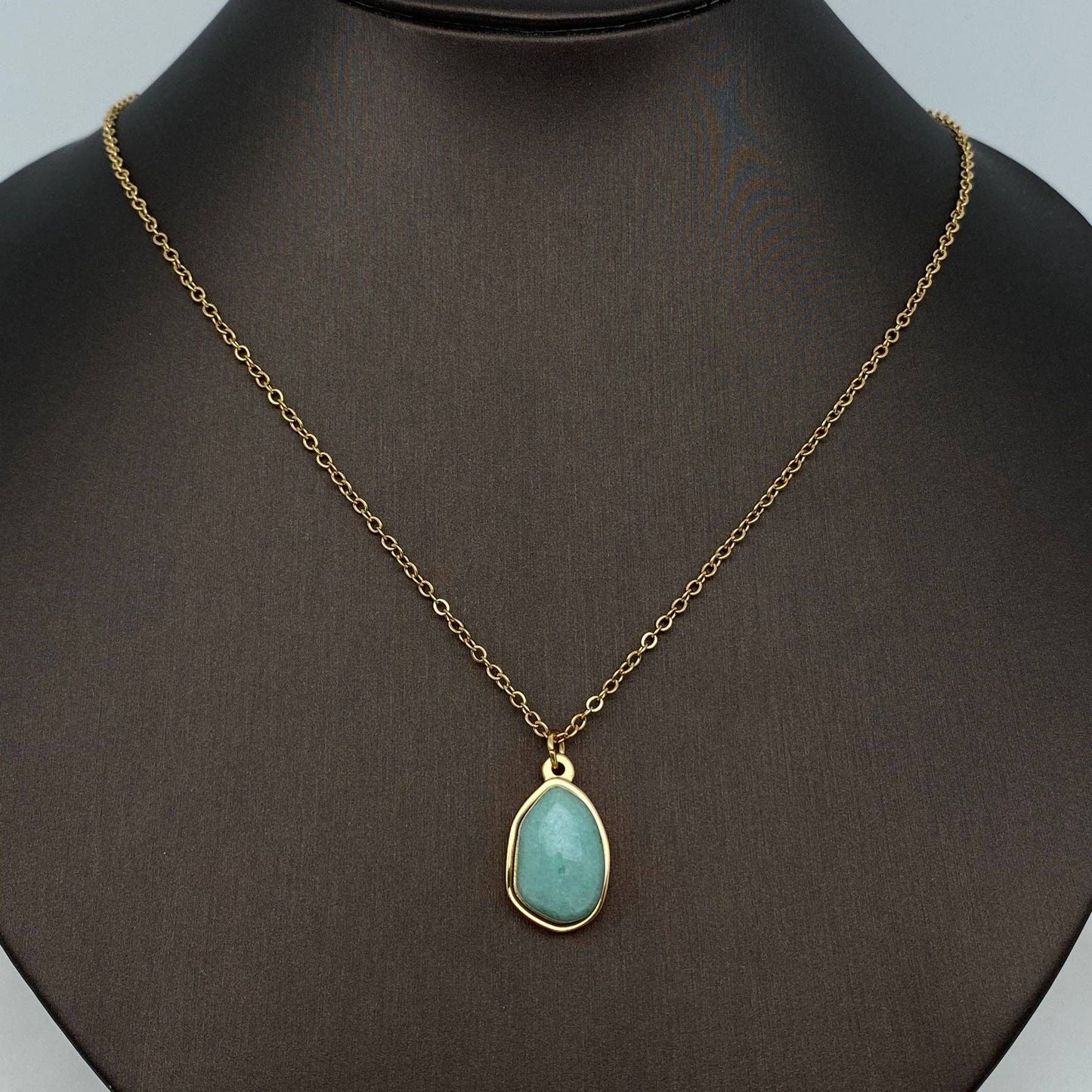 18K Natural Stone Necklace- White Crystal