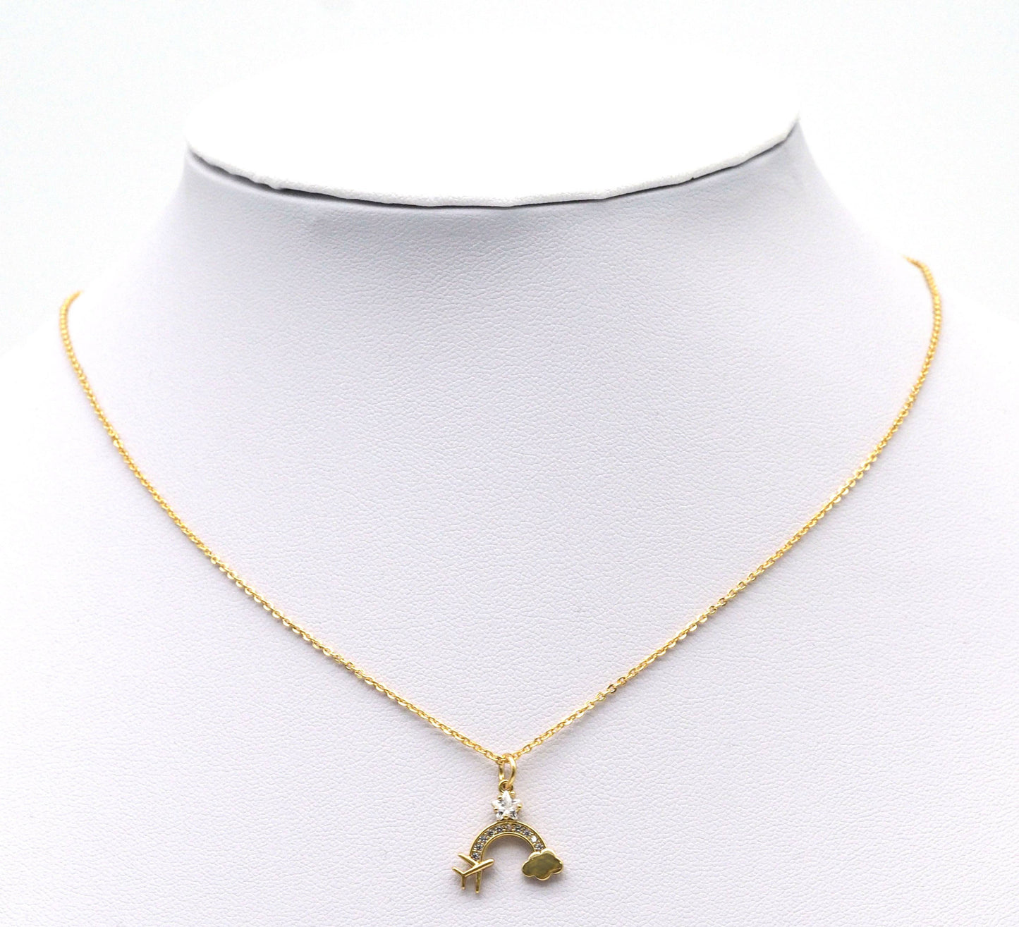 Rainbow Airplane Cloud Charm