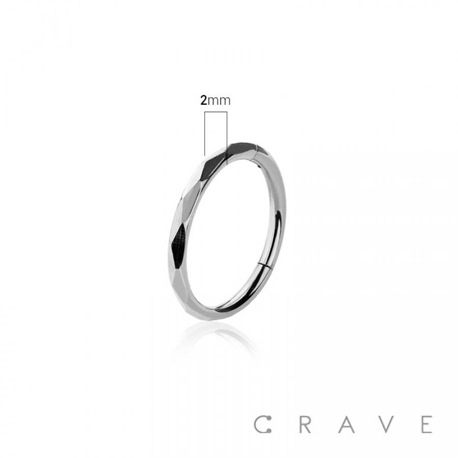 HINGED DENTED CLICKER HOOP: Silver-16GA