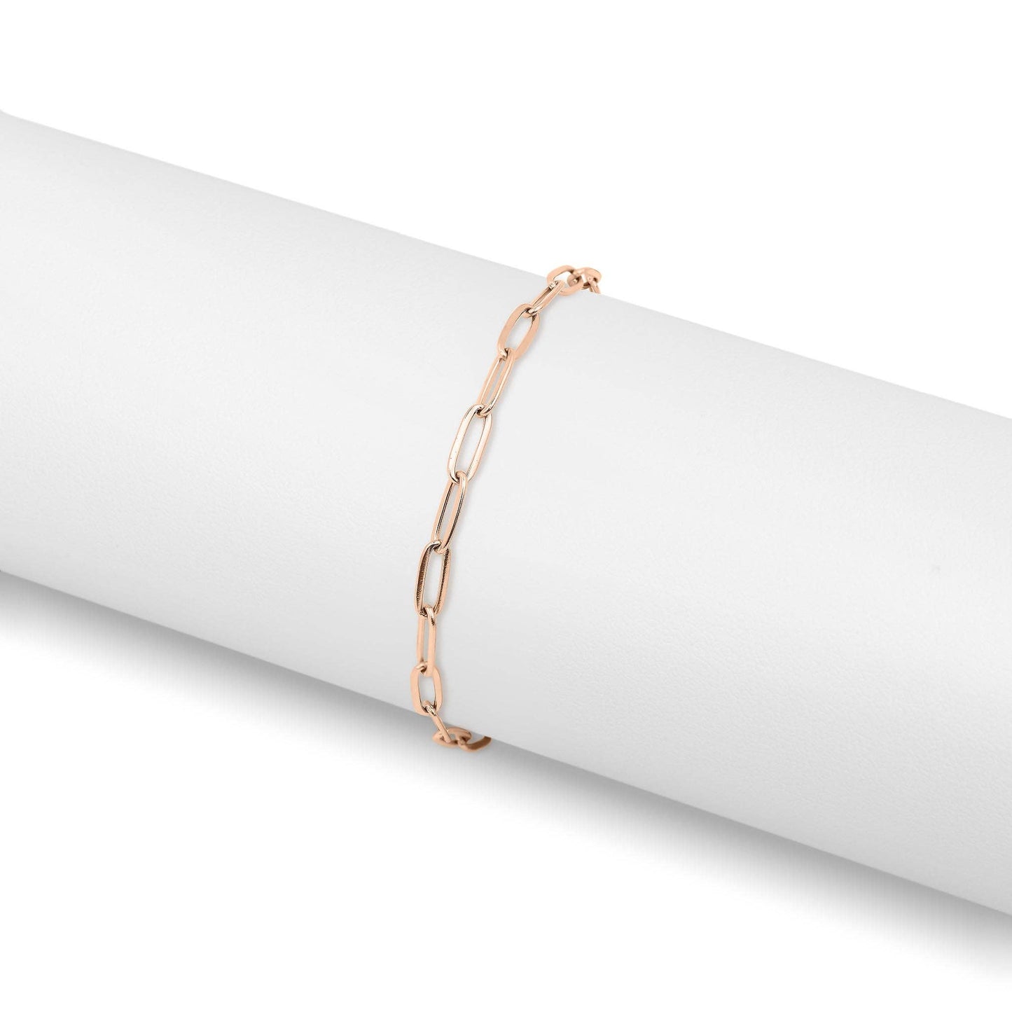 Paperclip Charm Anklet: Stainless