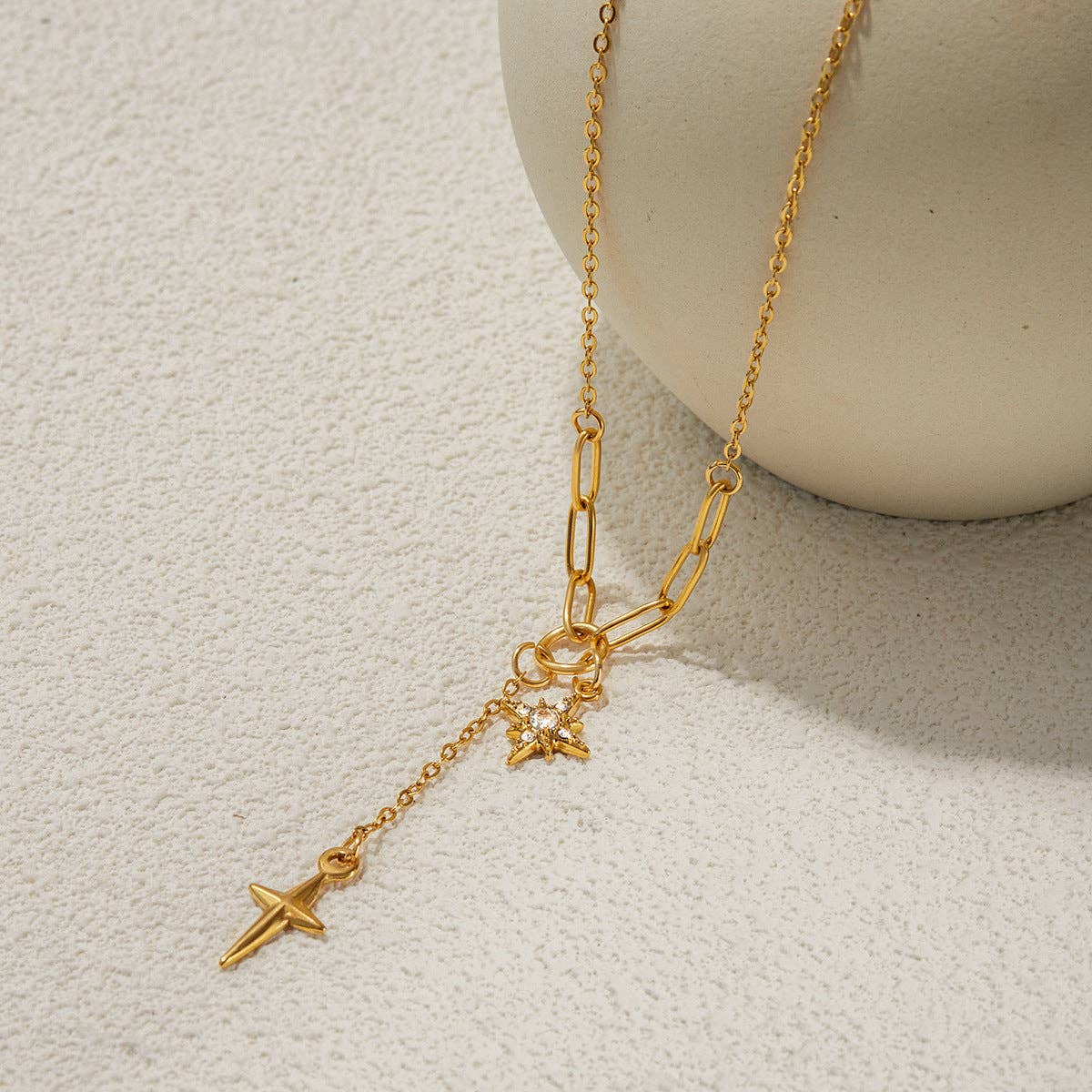 Gold Plated Cross Choker Necklace