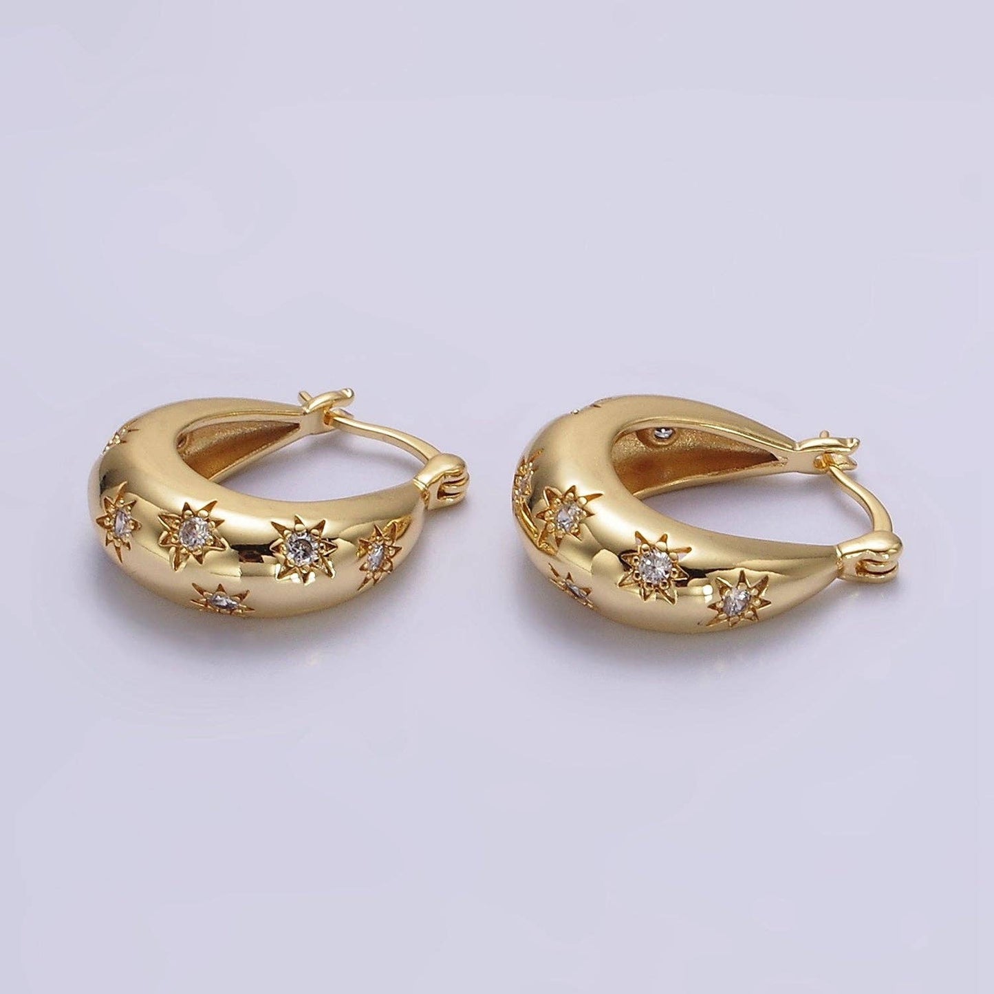 Gold Filled Dome Celestial Earrings