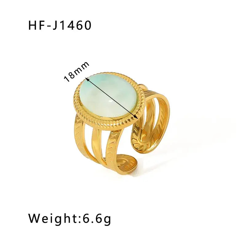18K Plated Ring W/Multi Stones