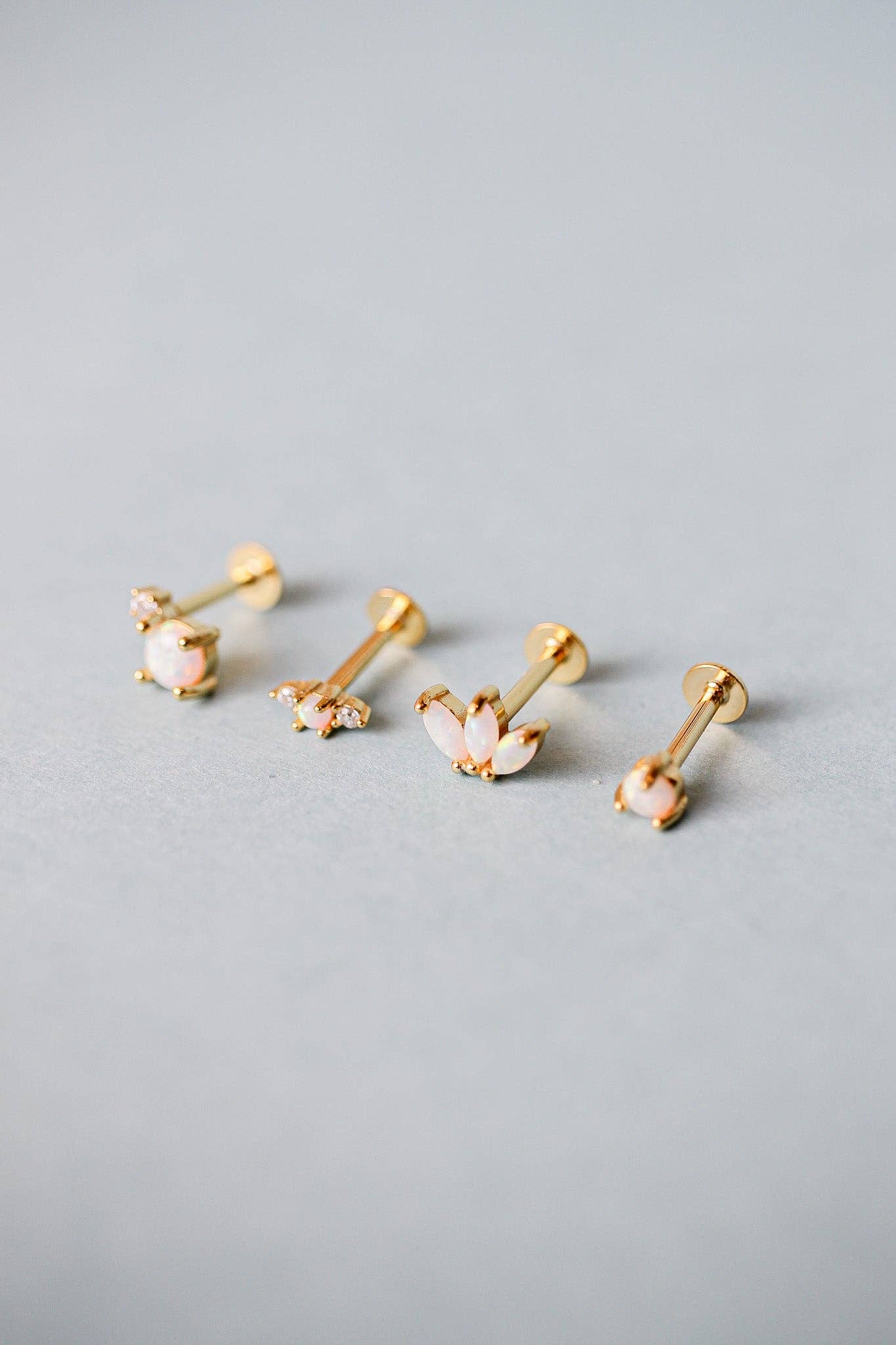 Evangeline Opal Flat Back Studs 18G