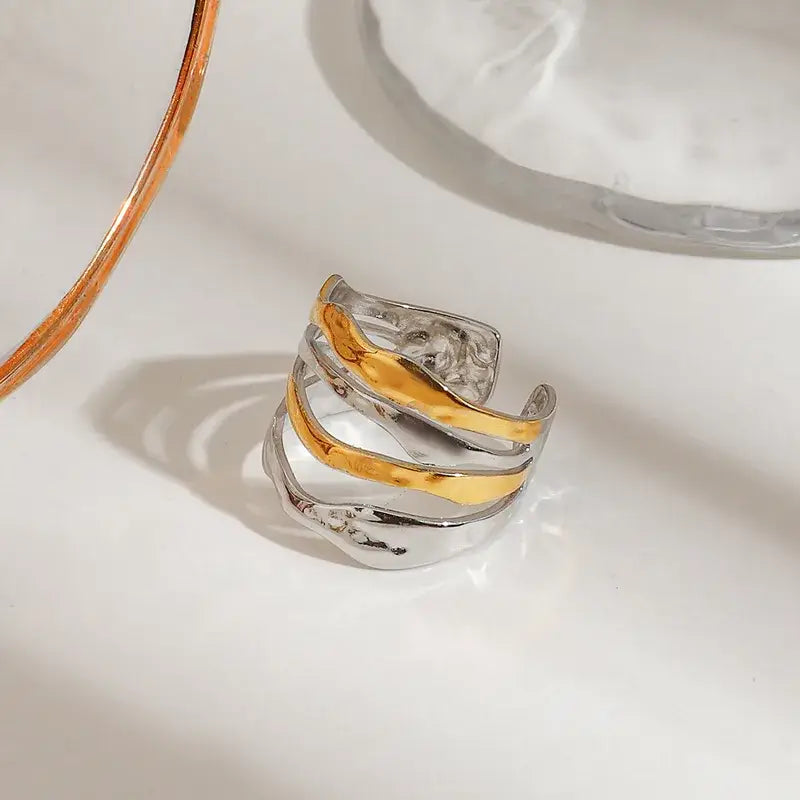 Silver and Gold Stacked Ring
