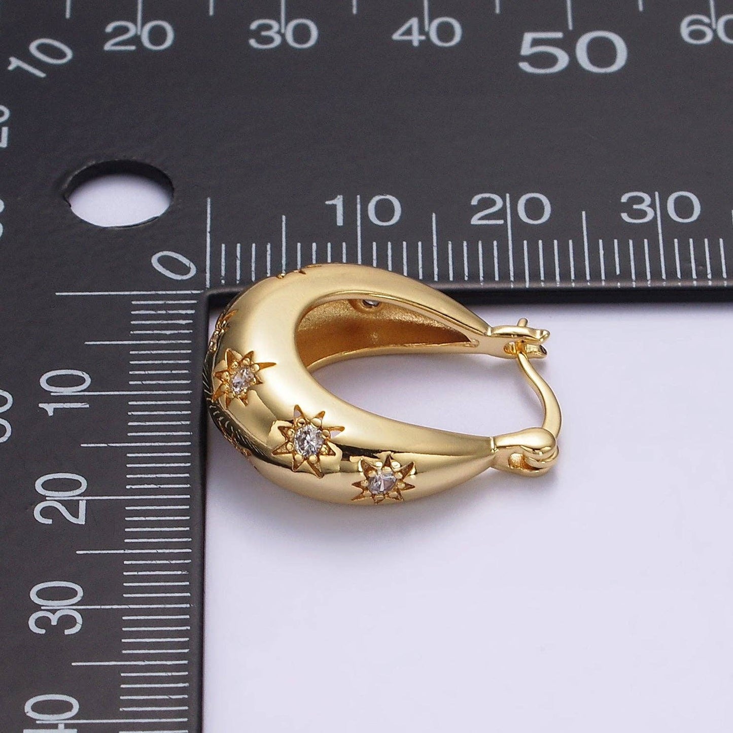 Gold Filled Dome Celestial Earrings