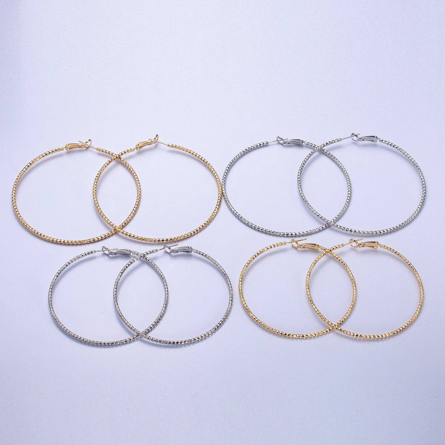 Gold Filled Geometric Hinge Earrings- 70mm