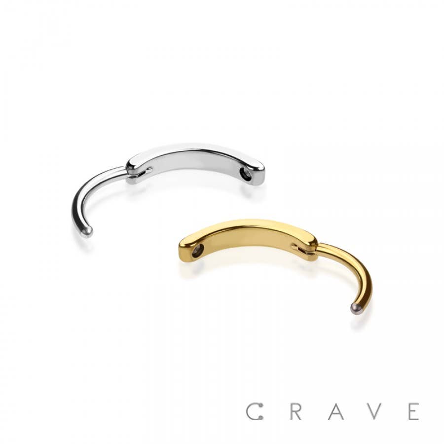 RAINBOW CLICKER BELLY RING: RAINBOW- 14GA(1.6MM)- 3/8" (10MM)