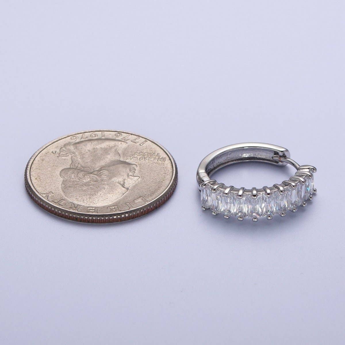 Mini 18k Gold Filled Baguette Huggies